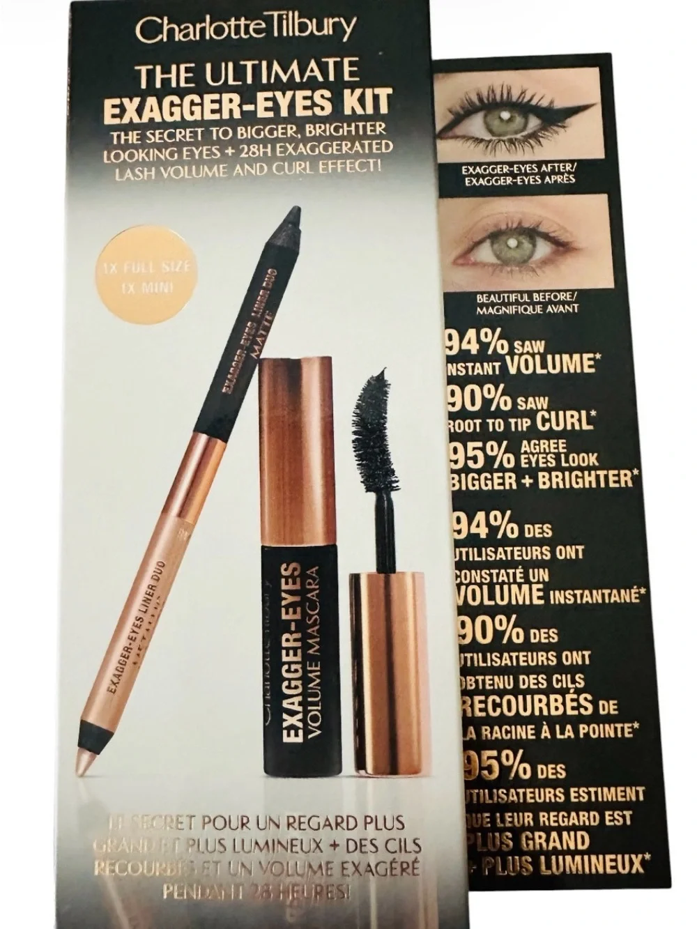 Charlotte Tilbury Exagger-Eyes Kit - Mini Mascara & Eye Liner Duo New